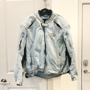🏍 Cortech Motorcycle Denim Jacket Padded Distress